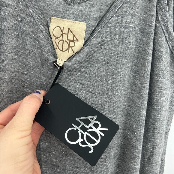 NWT CHASER Heather Gray Flutter Sleeve Waist Tie Comfy Jogger Jumpsuit Medium - Picture 6 of 6